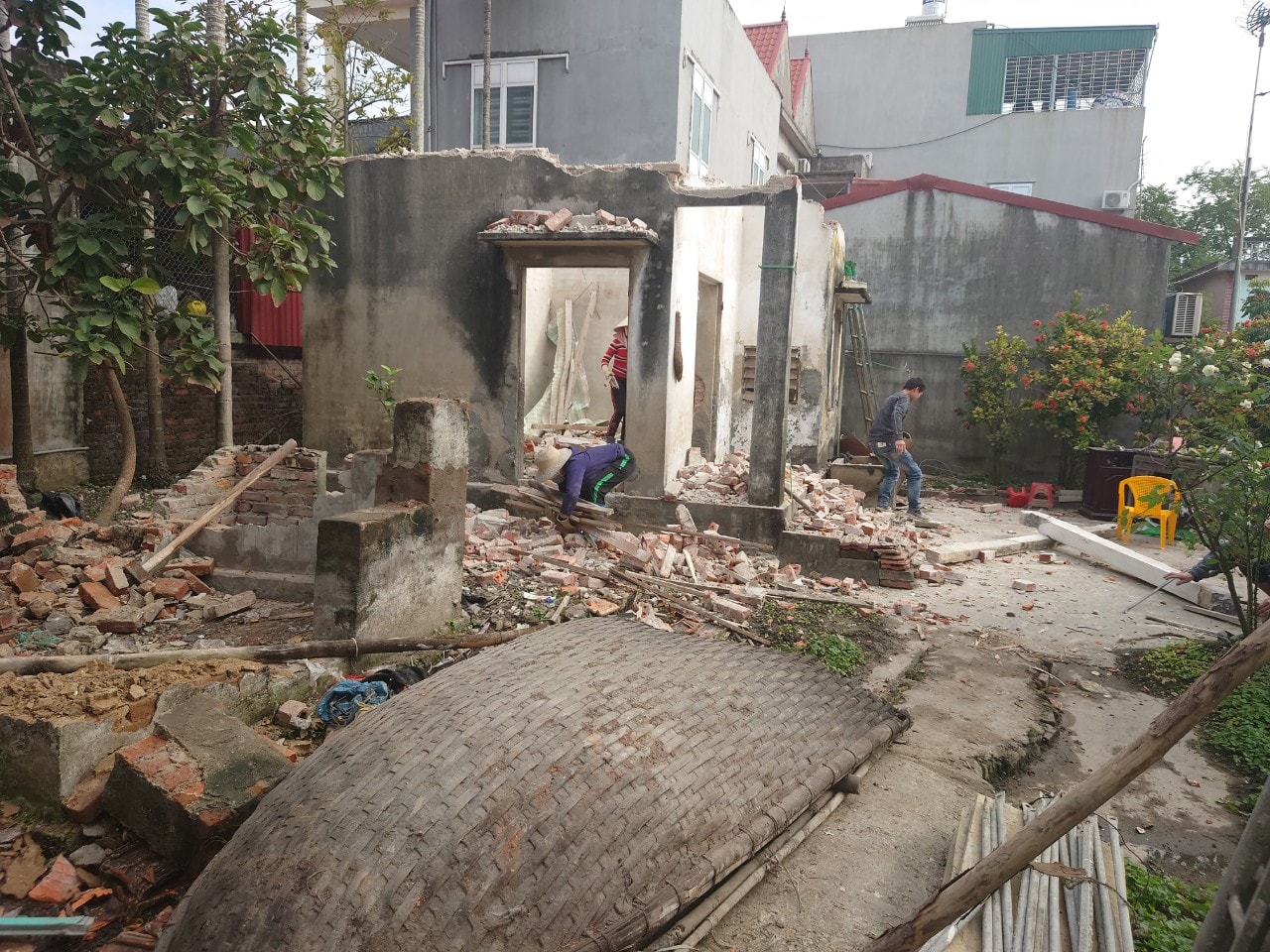Hội DNT Hải Phòng khởi công xây dựng căn nhà tình nghĩa của bà Vũ Thị Hiền tại thôn 3, xã Kiến Quốc, huyện Kiến Thụy