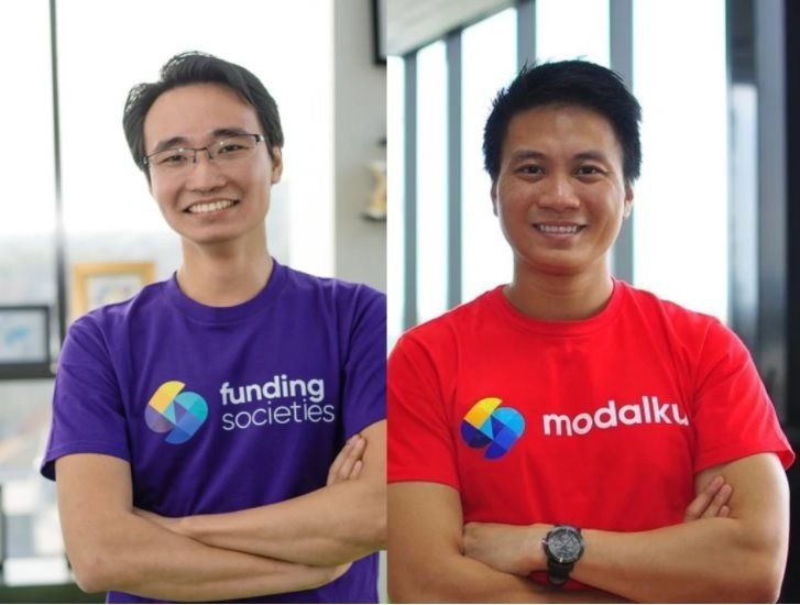 Những người đồng sáng lập Funding Society là Kelvin Teo (trái) và Reynold Wijaya / Ảnh: Funding Societies