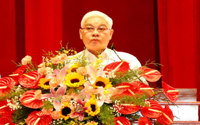 Bí thư Tỉnh uỷ Bình Dương, Nguyễn Văn Lợi phát biểu tại hội nghị