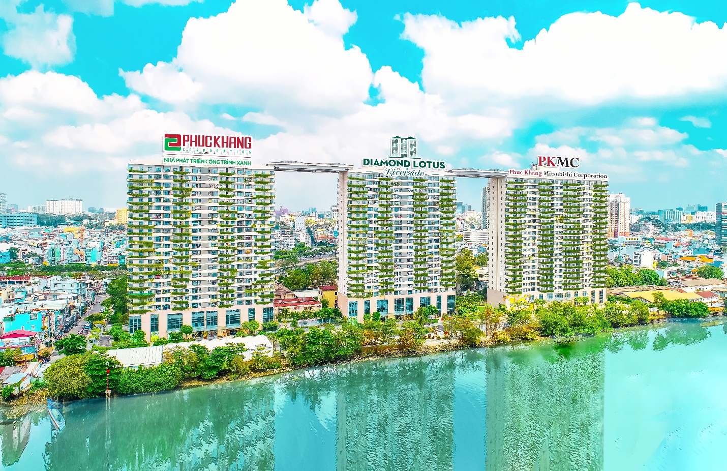 Diamond Lotus Riverside Apartment – Typical high-class green building was invested and developed by Phuc Khang Corporation in Ho Chi Minh City