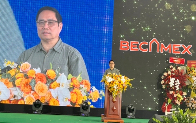 Thủ tướng Chính phủ Phạm Minh Chính phát biểu tại lễ Khánh Thành nhà máy Hayat Kimya