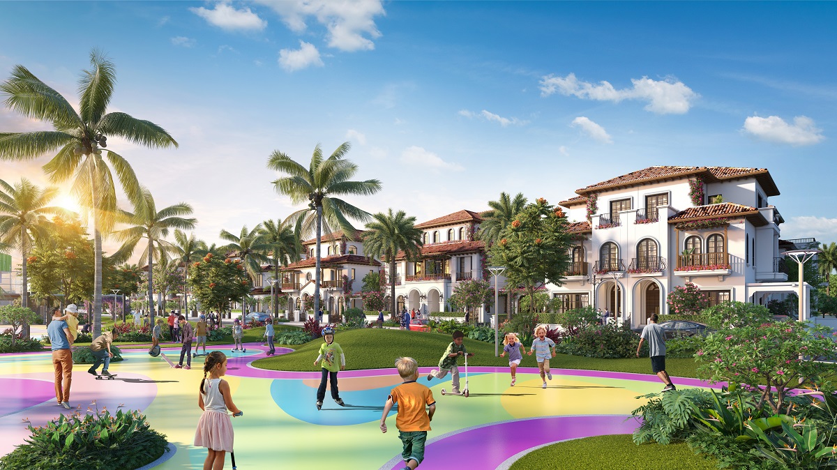 The entire middle core space of The Link is arranged with a Miami-style landscape system.