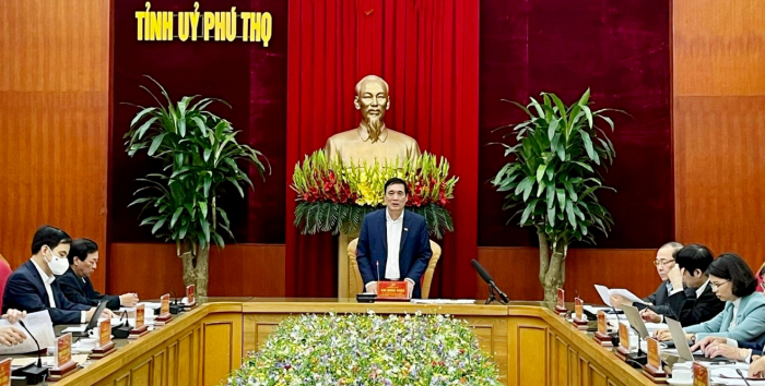 Bí thư Tỉnh ủy Phú Thọ- Bùi Minh Châu phát biểu chỉ đạo hội nghị