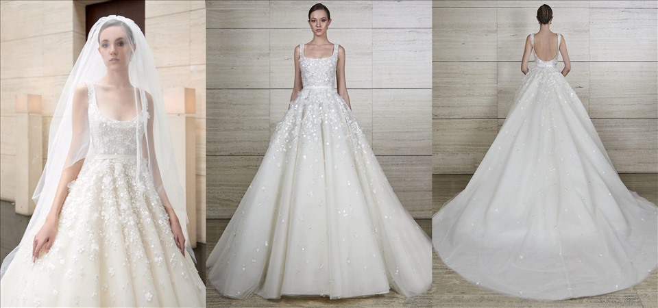 Thiết kế váy cưới thuộc bộ sưu tập váy cưới mùa xuân 2022 của Elie Saab