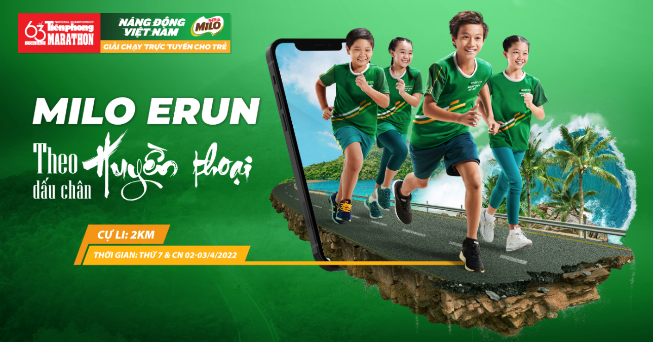 The MILO Erun online running tournament is organised by Nestlé MILO with Tien Phong Marathon 2022 The MILO Erun online running tournament is organised by Nestlé MILO with Tien Phong Marathon 2022