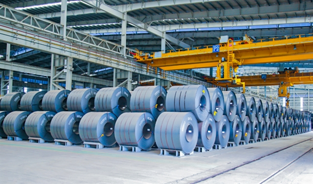 Hot rolled coil (HRC) steel production at Hoa Phat Dung Quat Iron and Steel Integrated Complex. (Photo courtesy of the firm)