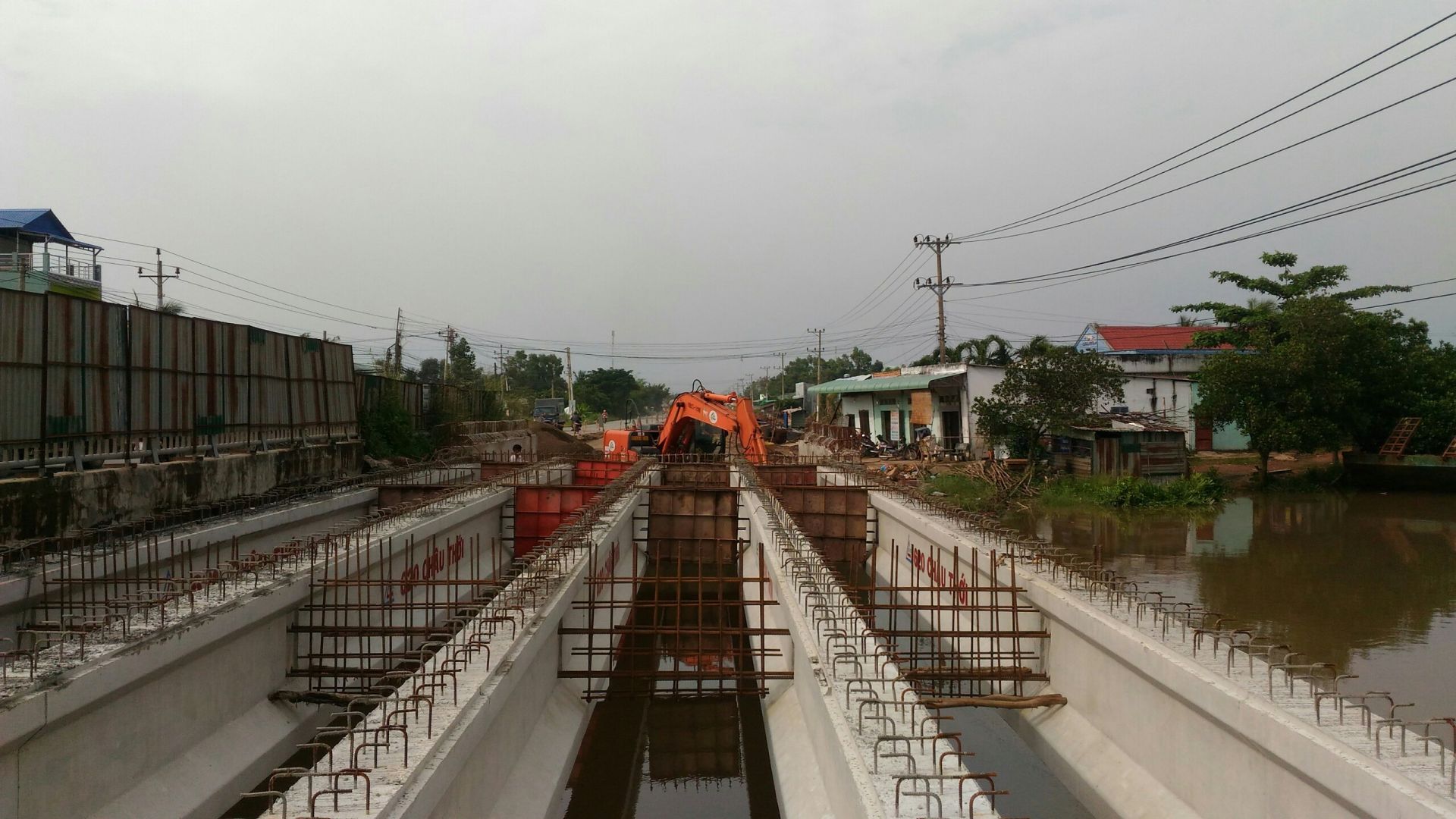 Construction of Nha Ram bridge - Long An province.