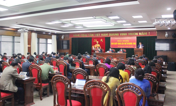 Các đại biểu tham dự Hội nghị lần thứ 10 Ban Chấp hành Đảng bộ tỉnh khóa XVII