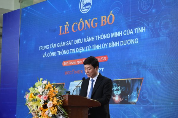 ông Võ Văn Minh – Chủ tịch UBND tỉnh Bình Dương phát biểu tại Lễ Công bố
