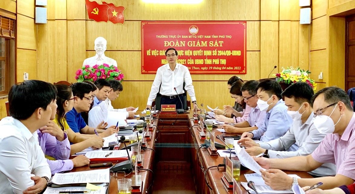 Chủ tịch Ủy ban MTTQ tỉnh Phú Thọ- Nguyễn Hải phát biểu tại buổi làm việc