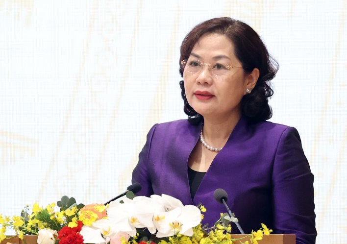 Governor of the State Bank Nguyen Thi Hong reported at the meeting of the National Assembly Standing Committee on the pilot bad debt settlement of credit institutions.