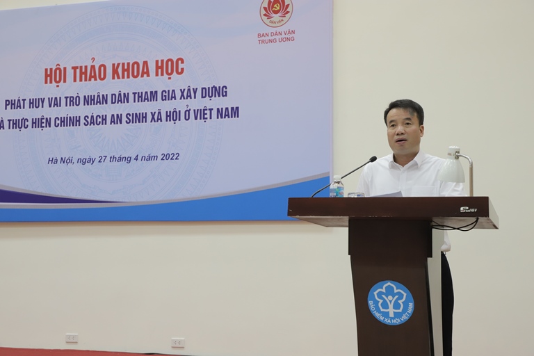 Nguyễn Thế Mạnh - Bí thư Ban Cán sự Đảng, Tổng Giám đốc BHXH Việt Nam phát biểu khai mạc Hội thảo.