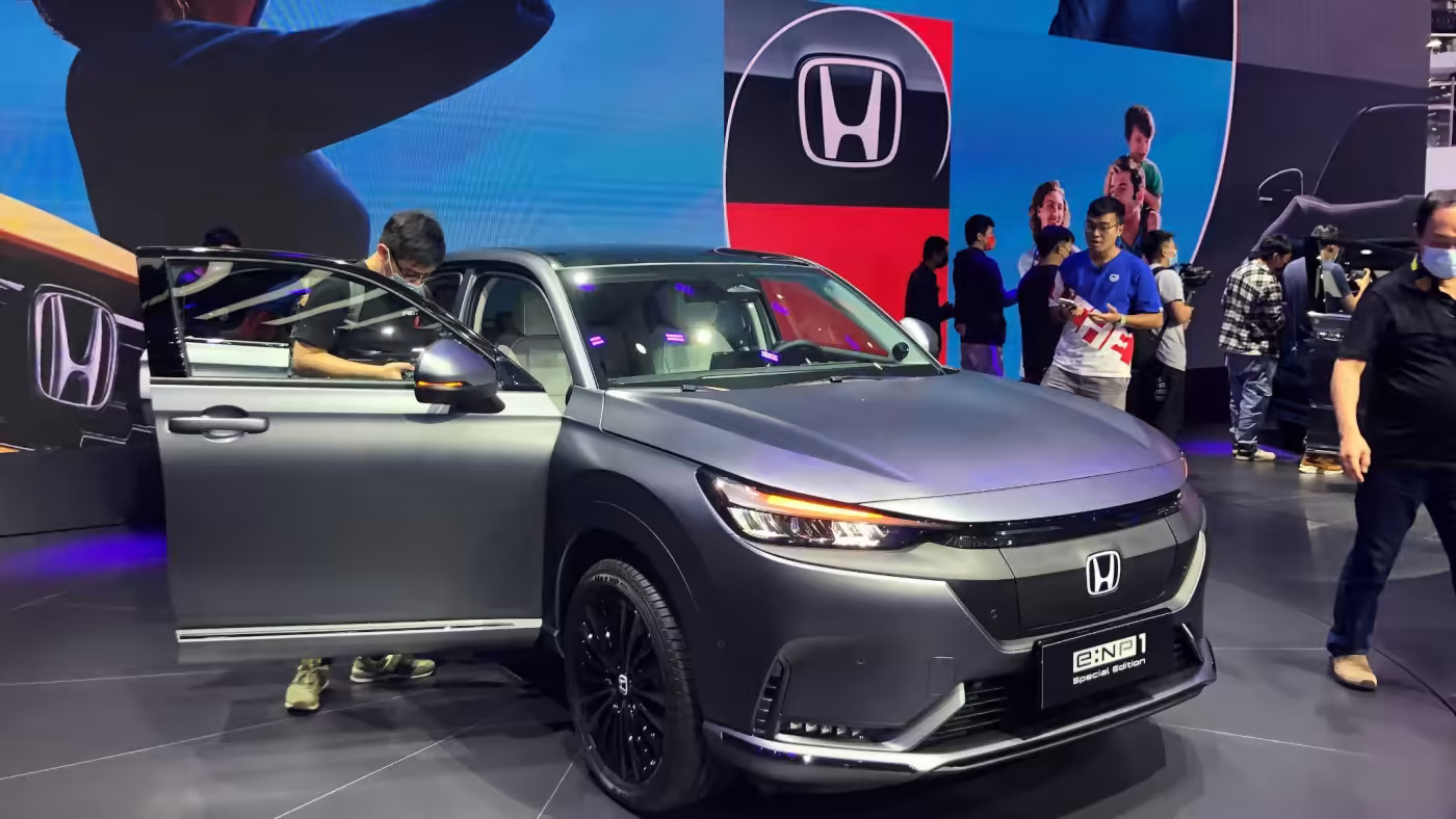 Honda công bố nguyên mẫu xe điện trong dòng e: N của mình tại Trung Quốc vào tháng 11 năm 2021. (Ảnh của Takashi Kawakami)