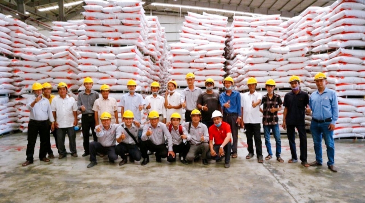 Farmer visiting the food factory