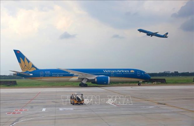 An aircraft of Vietnam Airlines at Tan Son Nhat Airport (Photo: VNA)