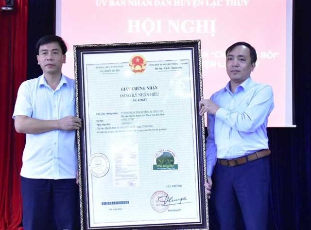 Thừa uỷ quyền, lãnh đạo Sở KH&CN tỉnh Hòa Bình trao giấy chứng nhận 