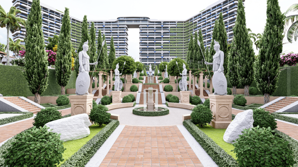Kiến trúc phác họa cảm tác Hy Lạp tại Cam Ranh Bay Hotels & Resort.