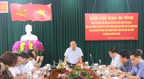 Hòa Bình: Khảo sát công tác xây dựng Đảng, đoàn thể trong các doanh nghiệp ngoài khu vực Nhà nước tại huyện Đà Bắc