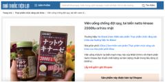 Cảnh báo về thông tin quảng cáo thực phẩm bảo vệ sức khỏe Orihiro Nattokinase capsules gây hiểu lầm như thuốc chữa bệnh
