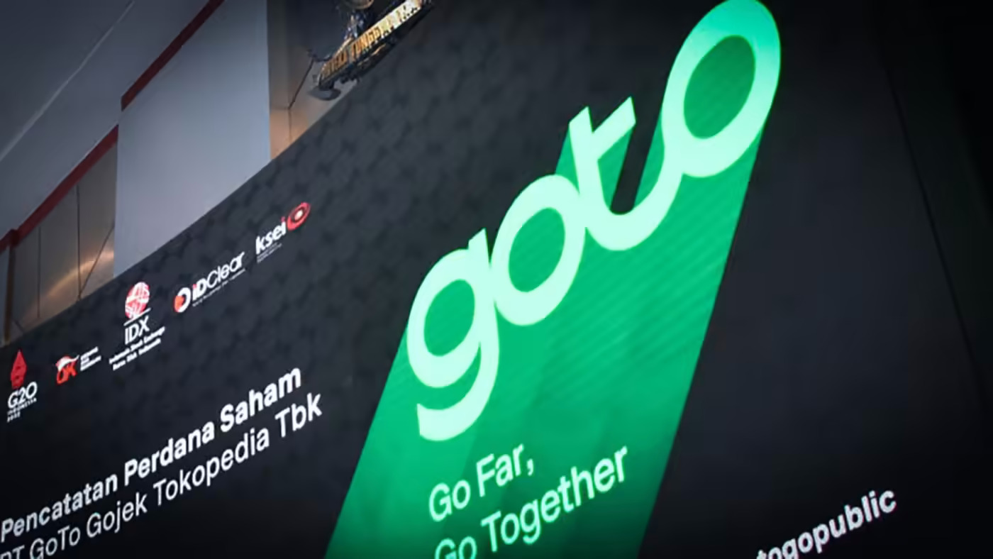 Giá cổ phiếu của GoTo đã giảm kể từ khi nó ra mắt vào tháng trước trên sàn giao dịch chứng khoán Indonesia. (Ảnh: GoTo).