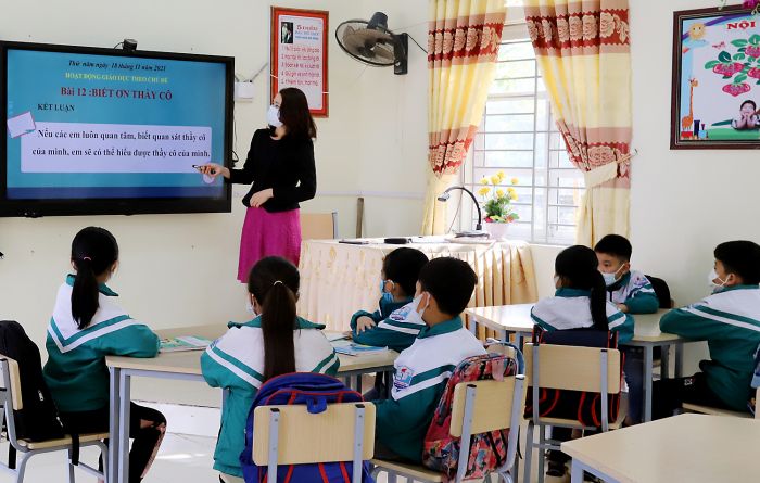 Hệ thống phòng học thông minh của Trường Tiểu học Thắng Sơn, huyện Thanh Sơn (Phú Thọ) hỗ trợ đắc lực cho công tác dạy và học