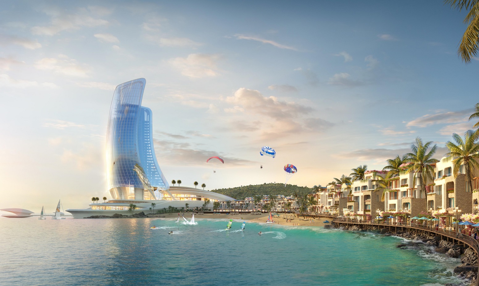 Hon Thom Paradise Island là dự án trọng điểm mới của Sun Group tại Phú Quốc. Ảnh phối cảnh minh họa Sun Property
