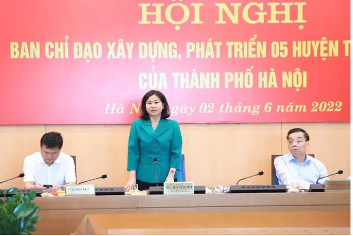 Phó Bí thư Thường trực Thành ủy Nguyễn Thị Tuyến phát biểu tại hội nghị. Ảnh: Hanoi.gov.vn