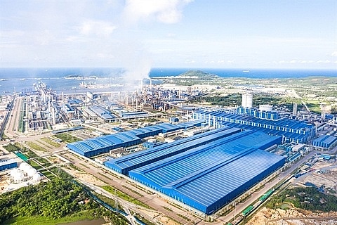 Hoa Phat Group (HPG)'s steel factory is located in central Quang Ngai Province's Dung Quat Economic Zone. HPG lost 3.5 per cent Thursday.-Photo hoaphat.com.vn