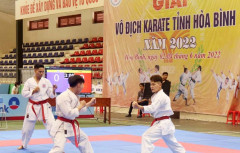 Trên 60 vận động viên tham dự Giải Vô địch Karate tỉnh Hòa Bình năm 2022