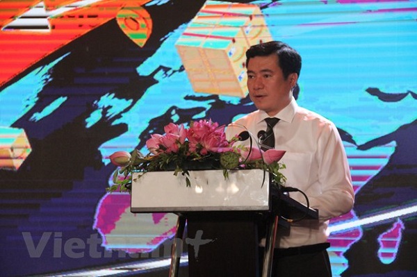 Thứ trưởng Nguyễn Sinh Nhật Tân phát biểu tại buổi Lễ. (Ảnh: Đức Duy/Vietnam+)