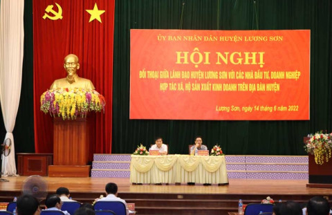Hòa Bình: Huyện Lương Sơn đối thoại với nhà đầu tư, doanh nghiệp, hộ sản xuất - kinh doanh
