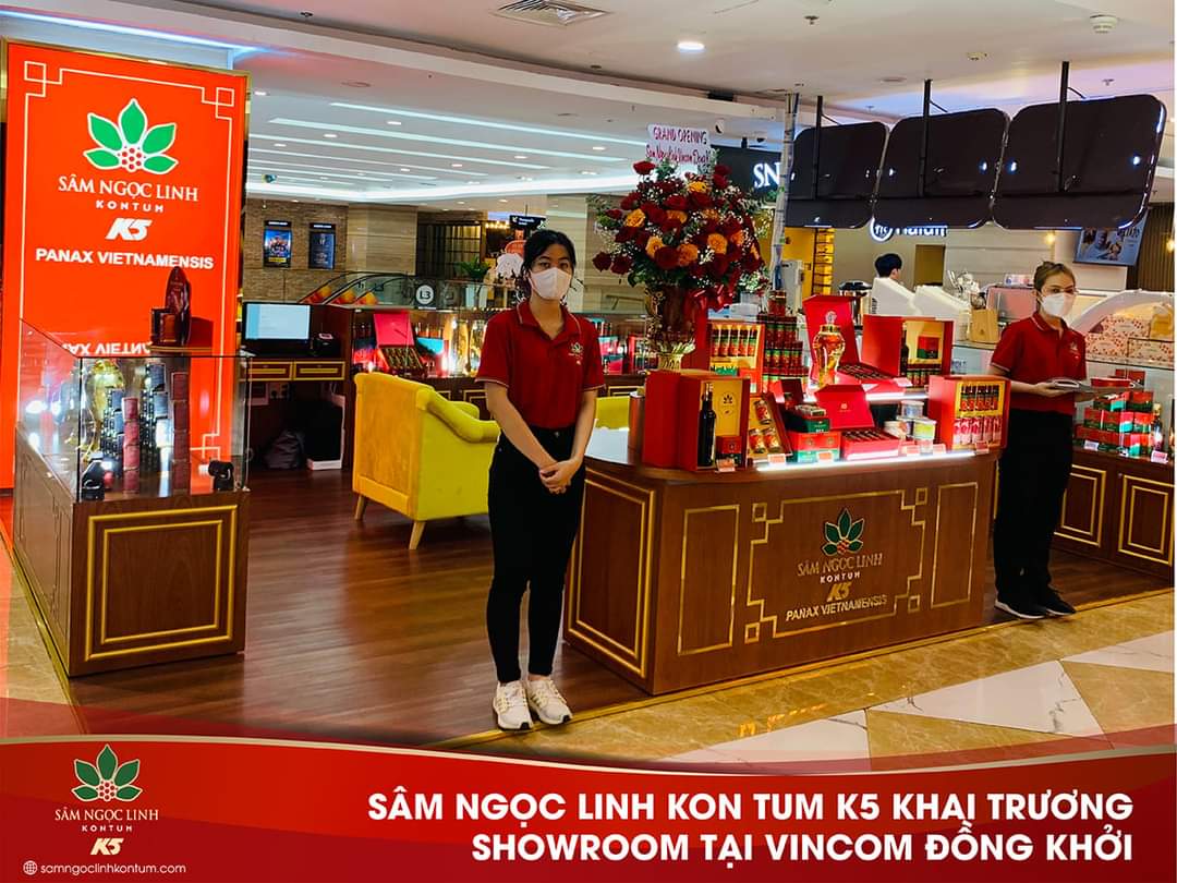 Hiện nay thương hiệu Sâm Ngọc Linh Kon Tum (K5) đã có hệ thống showroo trên khắp tất cả các tỉnh, thành trên cả nước, cũng như nước ngoài.