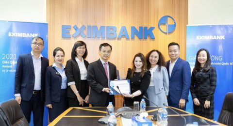 Ngân hàng JP Morgan trao giải thưởng chất lượng thanh toán quốc tế xuất sắc cho Eximbank