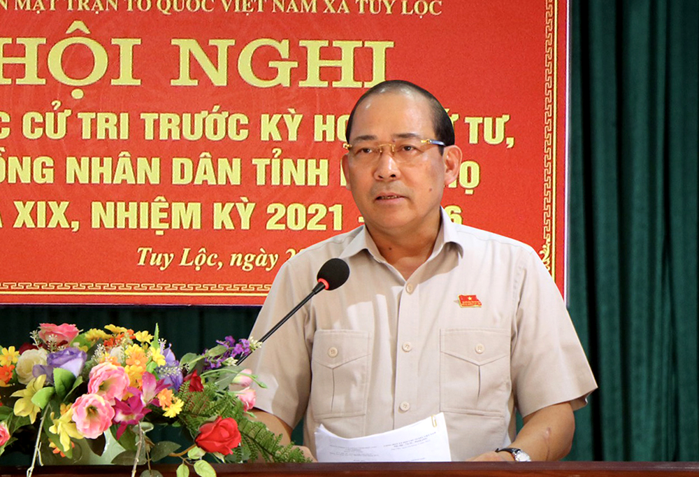 Phó Bí thư Thường trực Tỉnh ủy Phú Thọ- Hoàng Công Thủy tiếp thu, trả lời các ý kiến kiến nghị của cử tri.
