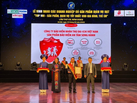 Dai-ichi Life Việt Nam nhận giải “Top 100 - Sản phẩm, Dịch vụ tốt nhất cho Gia đình, Trẻ em” lần thứ hai
