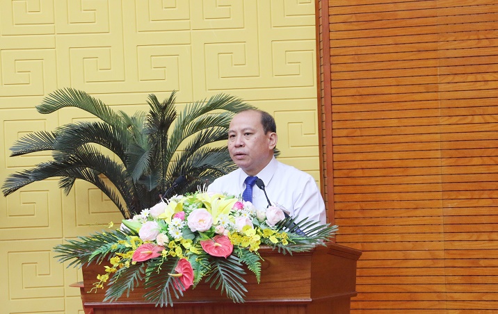 Phó Bí thư TT Tỉnh ủy, Chủ tịch HĐND tỉnh Hòa Bình Bùi Đức Hinh kết luận hội nghị