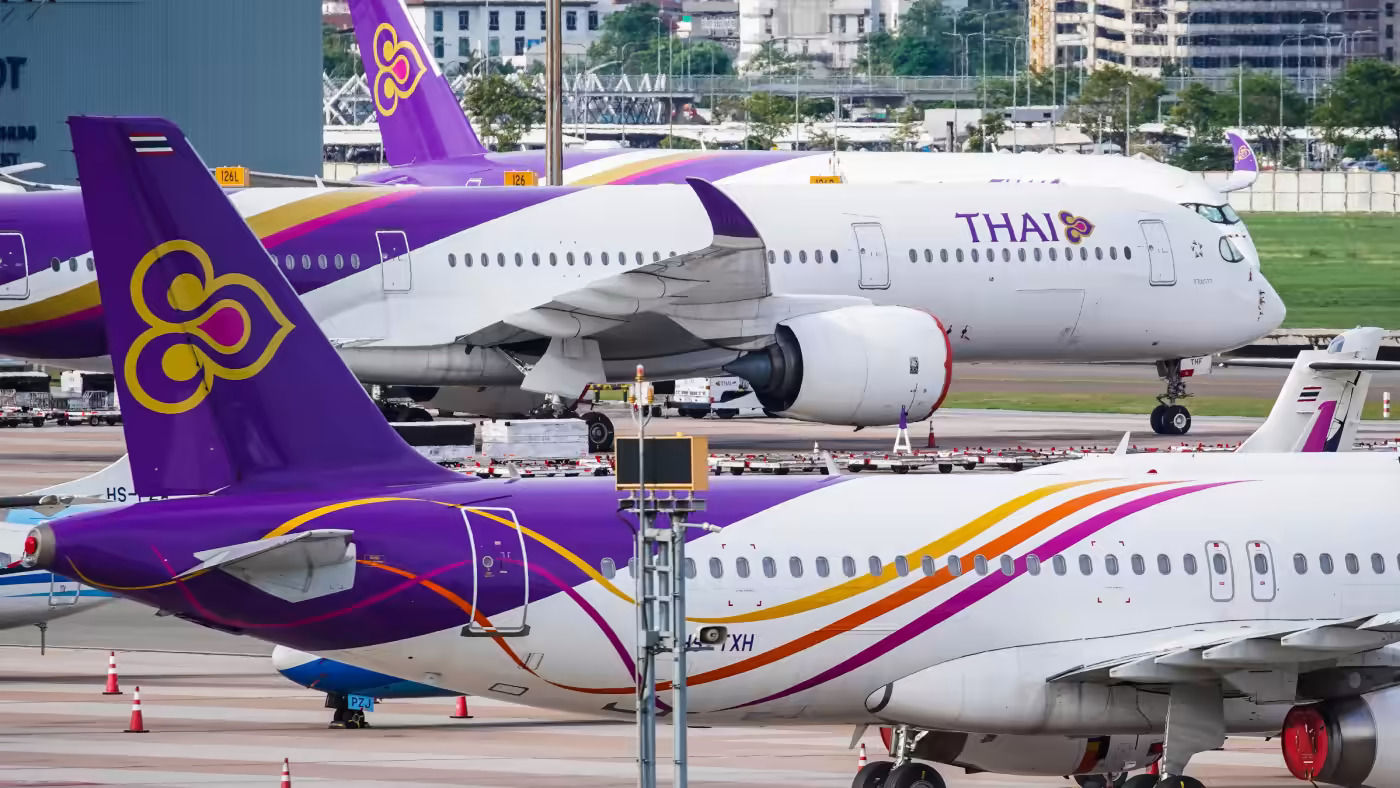 Thai Airways International đã nộp đơn xin bảo hộ phá sản vào tháng 5 năm 2020, trong những tháng đầu của đại dịch coronavirus. (Ảnh của Akira Kodaka)