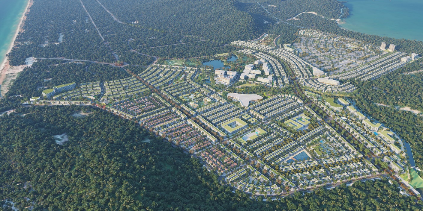 Panorama of Meyhomes Capital Phu Quoc mega-urban area of 266ha.