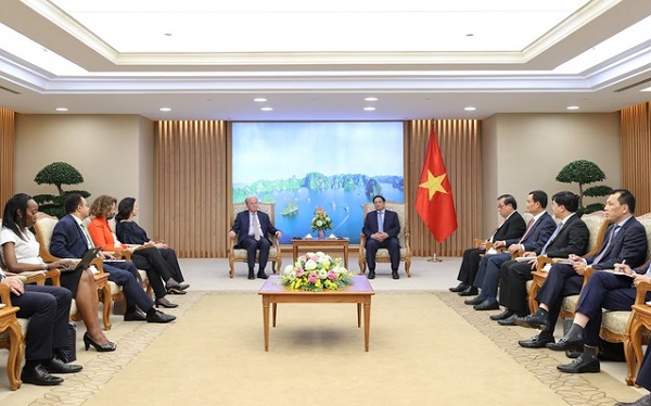 Prime Minister Pham Minh Chinh stated that Vietnam regards the World Bank as a valued friend and a vital development partner (Photo: VGP/Nhat Bac).