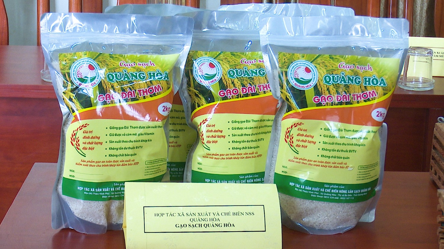 Quang Hoa clean rice products.