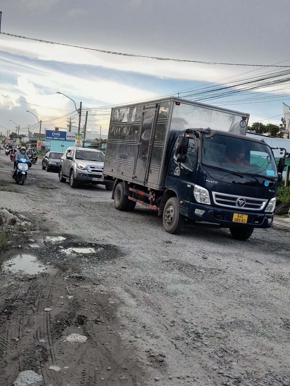 Highway 54, the section from Binh Minh to Tra Vinh, is seriously degraded.