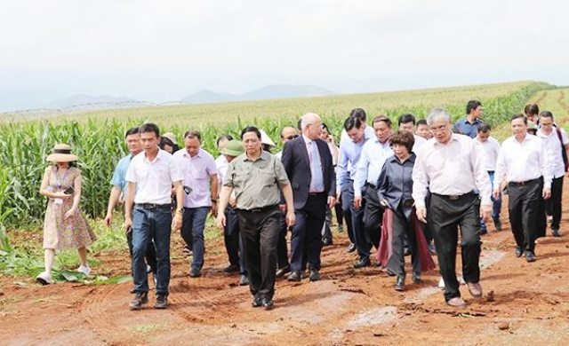 The Prime Minister and the delegation paid a visit to TH Group's huge sample field