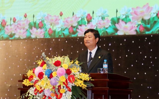 Ông Võ Văn Minh - Phó Bí thư Tỉnh ủy, Chủ tịch UBND tỉnh Bình Dương đọc diễn văn