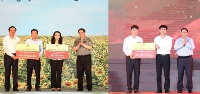 During his visit and working session in Nghe An, Prime Minister Pham Minh Chinh donated 3.5 billion VND to help fund the building of appreciation houses and culture houses in the districts of Nghia Dan and Anh Son.