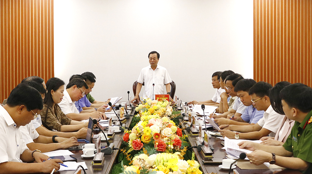 Chủ tịch UBND tỉnh Phú Thọ- Bùi Văn Quang phát biểu tại buổi làm việc.