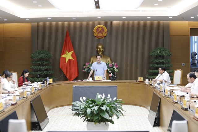 Phó Thủ tướng Chính phủ Lê Minh Khái phát biểu tại cuộc họp