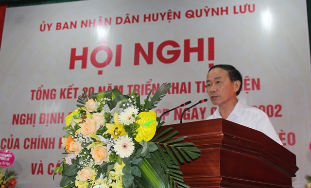 Mr Nguyen Van Thuong, Vice Chairman of the District People's Committee and Head of the Representative Board of Directors of the Social Policy Bank in Quynh Luu district, officially inaugurated the Conference.