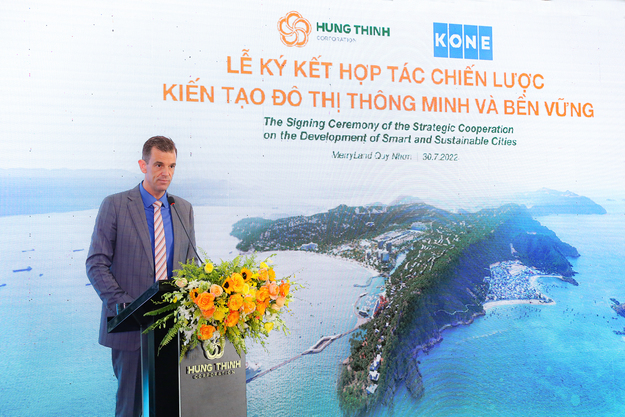 Ông Bas Degeling, Tổng Giám đốc KONE Việt Nam chia sẻ tại sự kiện