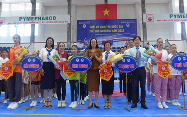 Binh Duong ranked first in the Southeast cluster at the National Youth Championship of Aerobic Gymnastics in 2022