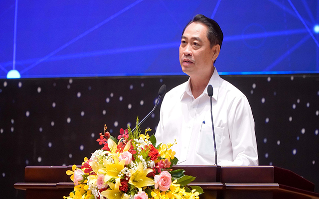 Ông Nguyễn Hoàn Vũ, Phó Tổng Giám đốc, Tổng công ty Becamex IDC phát biểu tại buổi lễ